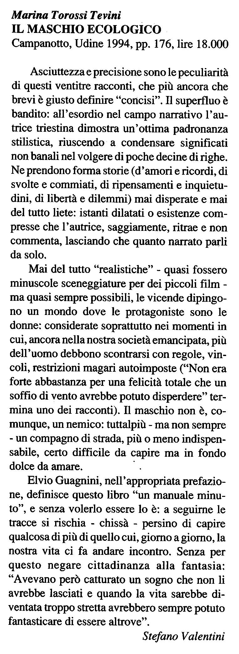 Il maschio ecologico Marina Torossi Tevini